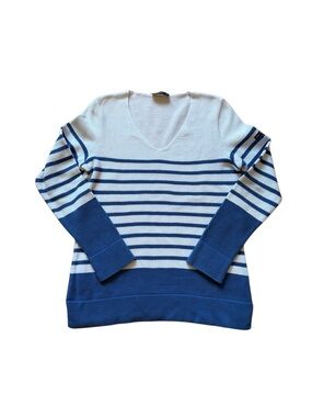 Saint James, Classic Knit Top, Blue & White, 100% cotton, size 6